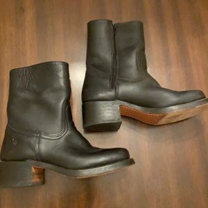 VGC Frye Boots 5.5 Black leather engineer boots USA made